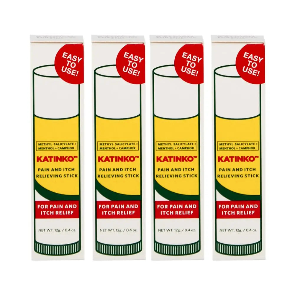 Katinko Pain and Itch Relieving Stick 12g - Effective for Muscle Strain, Neck Stiffness, Rheumatism, and Bruises (4) Katinko uk supplements