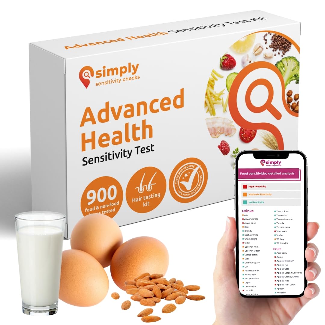 Simply Sensitivity Checks 900+ Items Food Sensitivity Test Kit for Adults – Foods & Non-Foods, Including Lactose, Gluten, Vitamins, Minerals, Gut Health & More – at-Home Food Intolerance Test Kit Simply Sensitivity Checks uk supplements