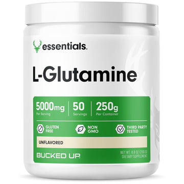 Bucked Up L-Glutamine (5000mg), Essentials (50 Servings, 250 Grams) Bucked Up uk supplements