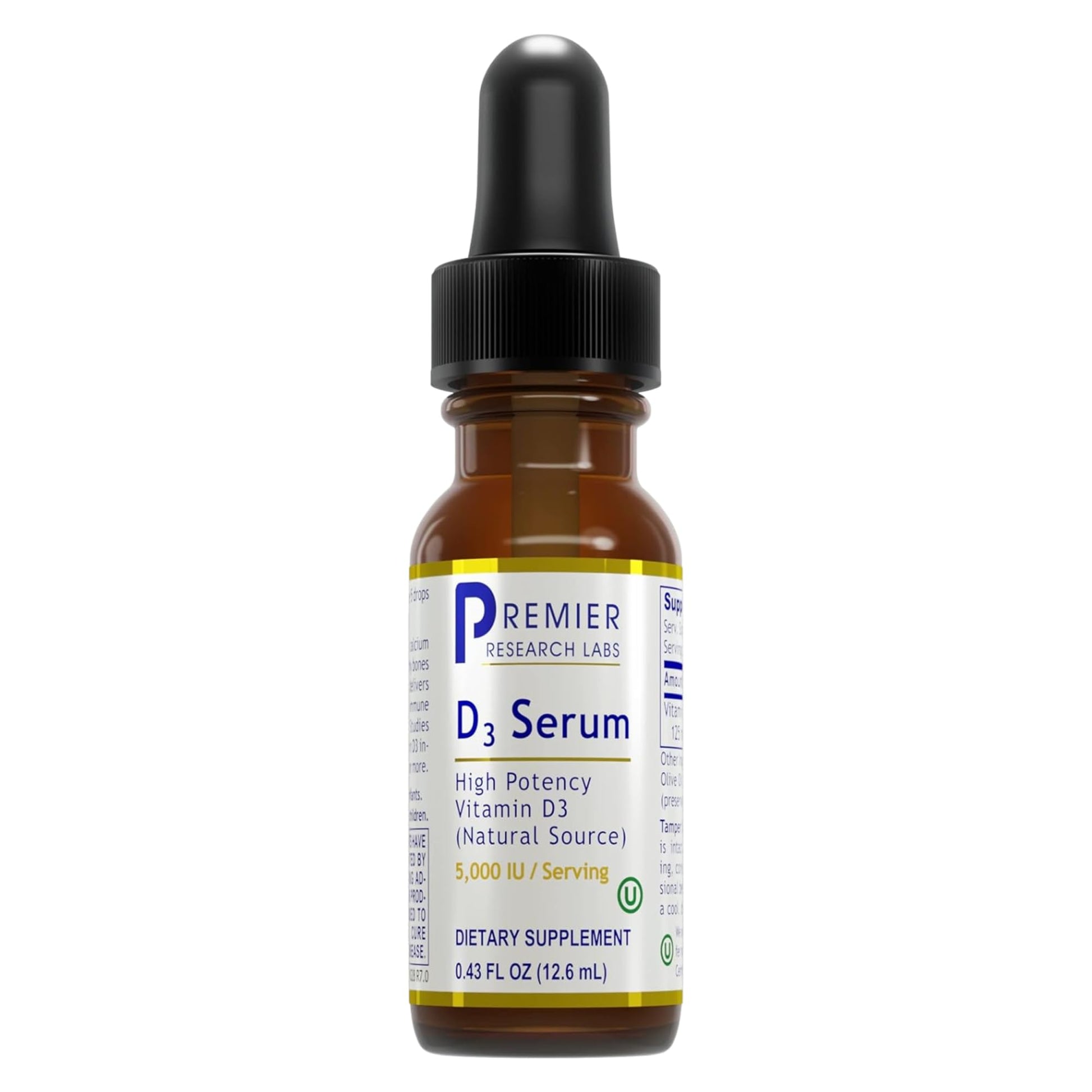 Premier Research Labs Vitamin D3 Serum - Liquid Vitamin D Oil Drops for Adults, Liquid Vitamin D3 5000 IU, Sublingual Vit D3 Liquid - 0.43 fl oz Premier Research Labs uk supplements