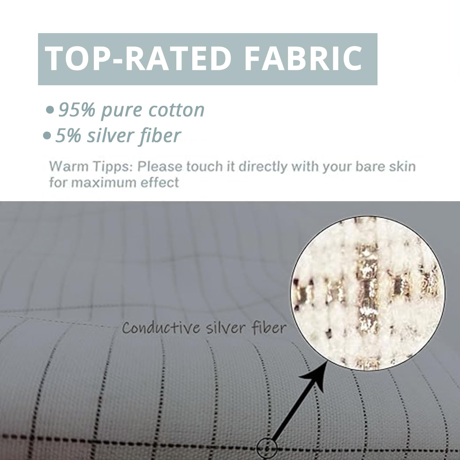 Grounding Pillowcase Silver Fiber Grounding Pillow Case 20 * 30in with Conductive Cord CHIAOCHUTTY uk supplements