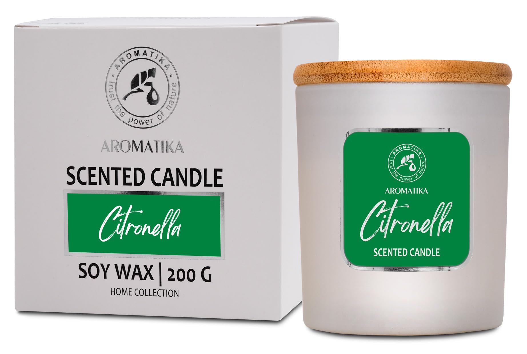 Scented Candle Citronella 200g - Aromatherapy Candle - Soy Wax Candles for Home Scented AROMATIKA uk supplements