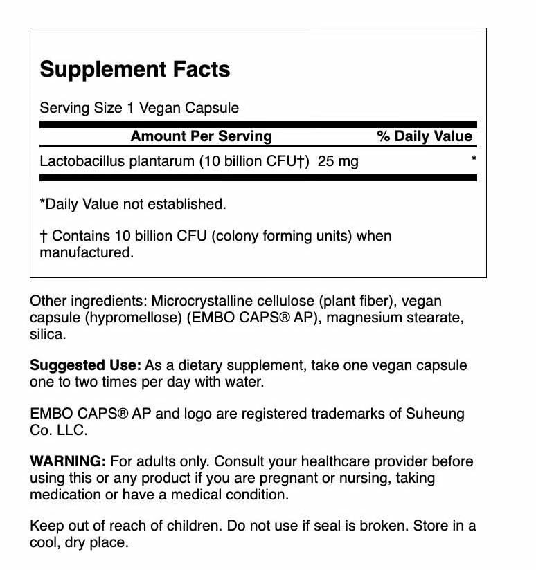 Swanson L. Plantarum - 10 Billion CFUs - Probiotic Supplement for Occasional Gas & Bloating - Supports Lower GI Tract Health* - No Refrigeration Needed - Non-GMO - 30 Vegan Capsules (3 Pack) Swanson uk supplements