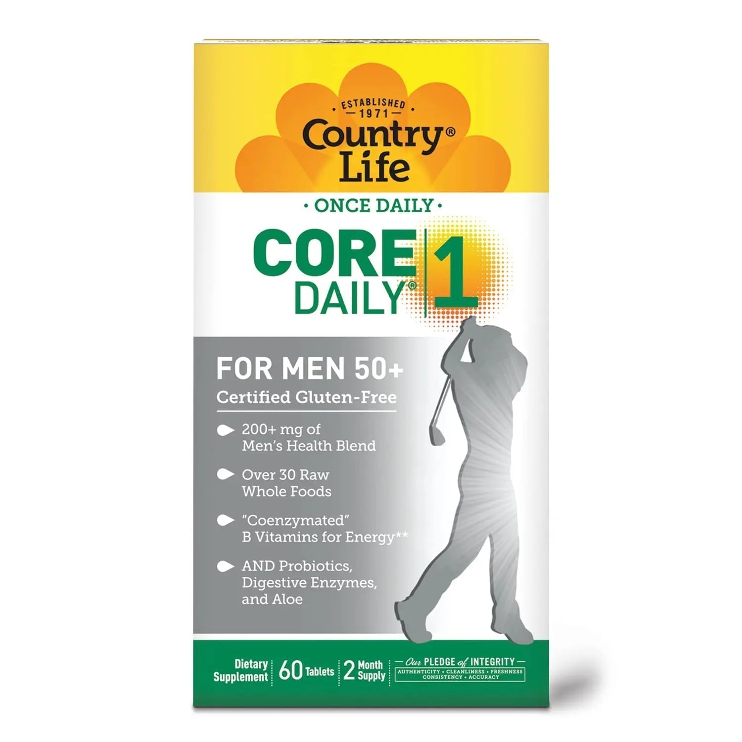 Country Life CORE Daily-1 Multivitamin for Men 50+ - Gluten-Free, Energy Support with Coenzymated B Vitamins Country Life uk supplements