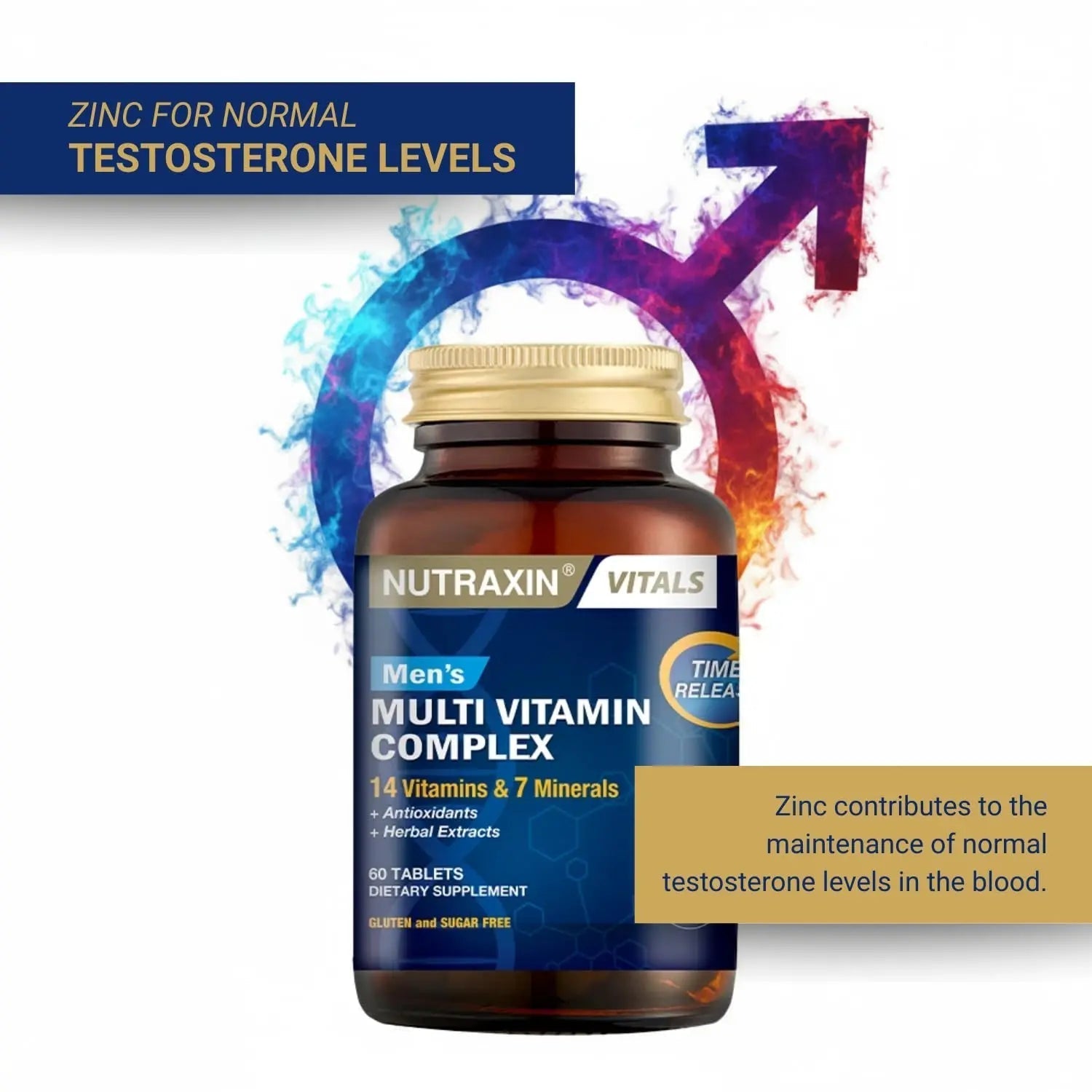 Nutraxin Men's Multivitamin & Mineral Complex, 60 Tablets Nutraxin uk supplements