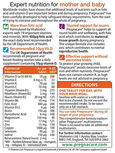 Pregnacare Vitabiotics During Pregnancy Original, 30 Count (Pack of 1) Pregnacare uk supplements