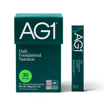 AG1 Multivitamin for Men & Women, Greens Powder Supplement, Probiotic, Gluten Free, Vegan, Keto | 75 Vitamins | Improve Gut Health | (Athletic Greens) Travel Packs 30ct, No Shaker, Classic Formula AG1 uk supplements