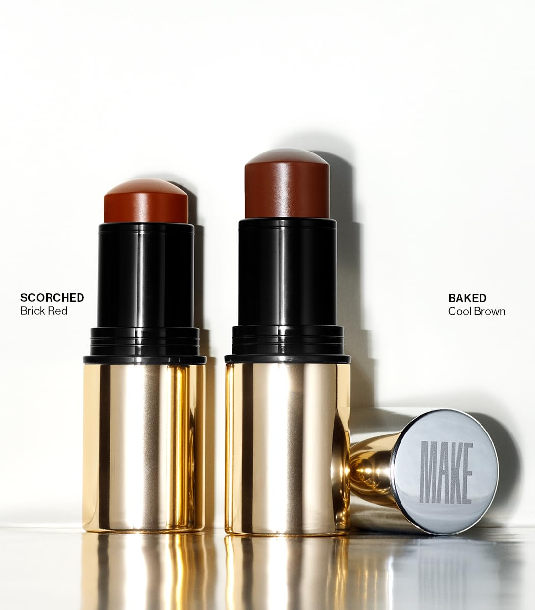 MAKE Beauty Heat Stroke Cream Blush Stick for Cheeks with Natural Hydrating Dewy Finish. Creamy Gel Blush Balm - Shade Baked, Deep Chocolate Brown Cheek Tint MAKE uk supplements