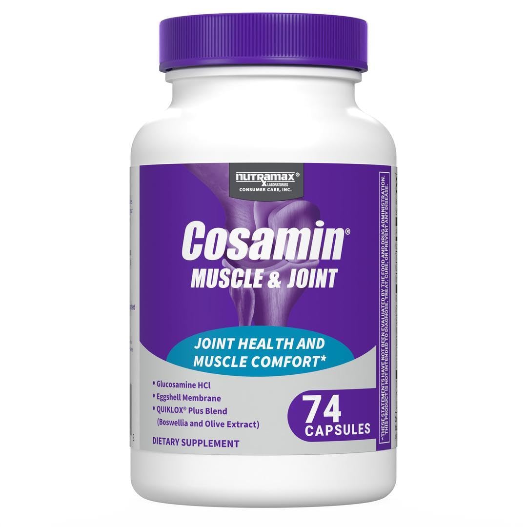 Cosamin Nutramax Muscle & Joint, Works to Decrease Cartilage Breakdown, Joint Health Supplement, Adult Men and Women Joint Health, 74 Capsules Cosamin uk supplements