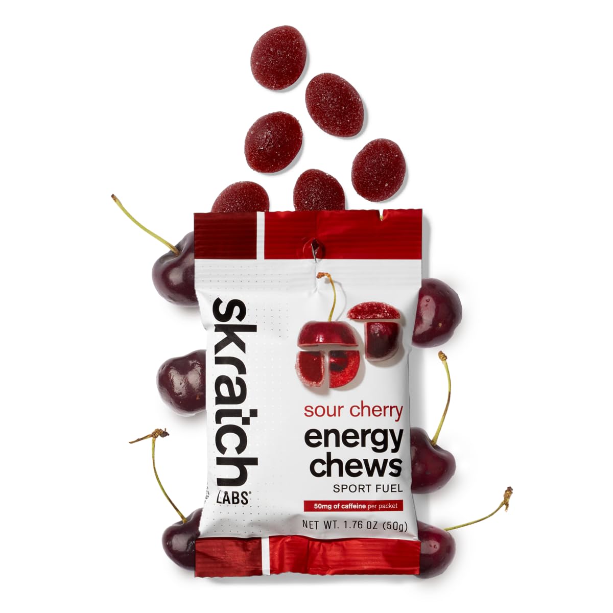 Skratch Labs Sport Energy Chews, Sour Cherry with Caffeine (10 Pack) Skratch Labs uk supplements