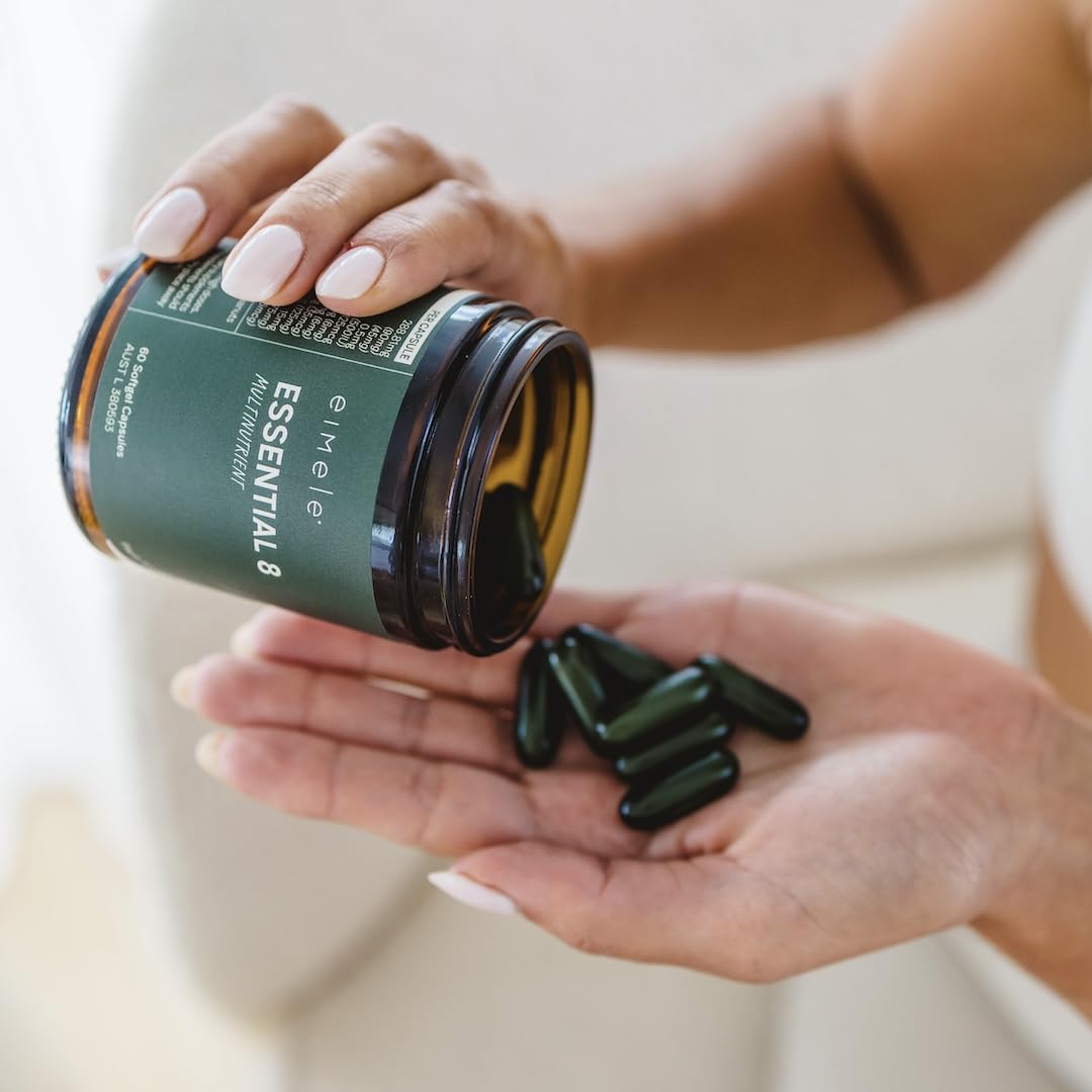 Essential 8 | Multivitamin for Energy & Immunity Support | 8 Essential Nutrients | Calcium, Vitamin B12, Omega3, Zinc, Iron, Vitamin D & More eimele uk supplements