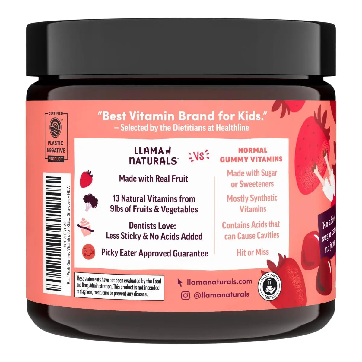 Llama Naturals Kids Multivitamin Gummies | Real Fruit, No Added Sugar Cane | Organic Vegan Toddler Whole Food Vitamins | Llama Naturals uk supplements
