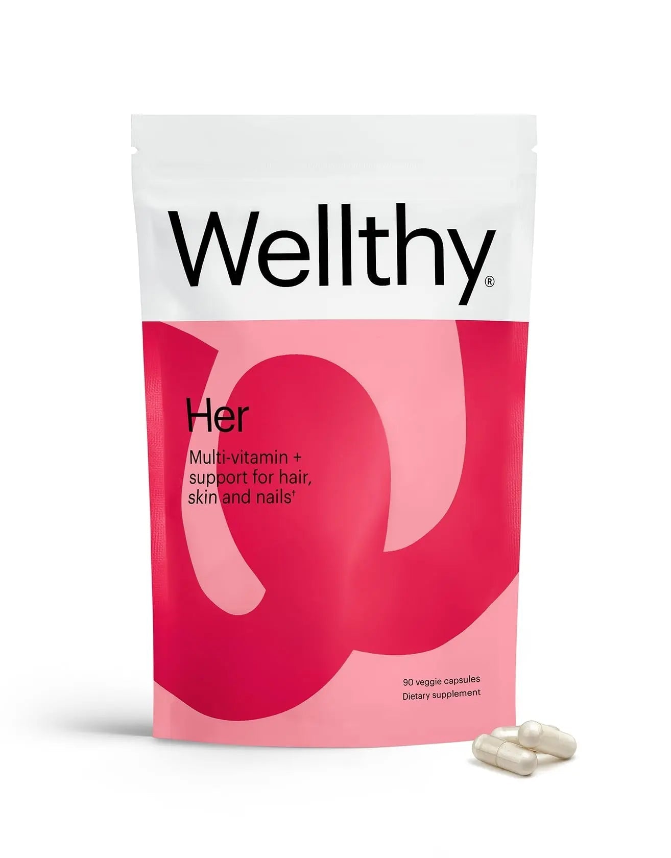 Wellthy Her Women's Daily Vegan Multivitamin for Women, Natural Ingredients for Healthy Hair, Skin, & Nails with Essential Micronutrients (30 Day) Wellthy uk supplements