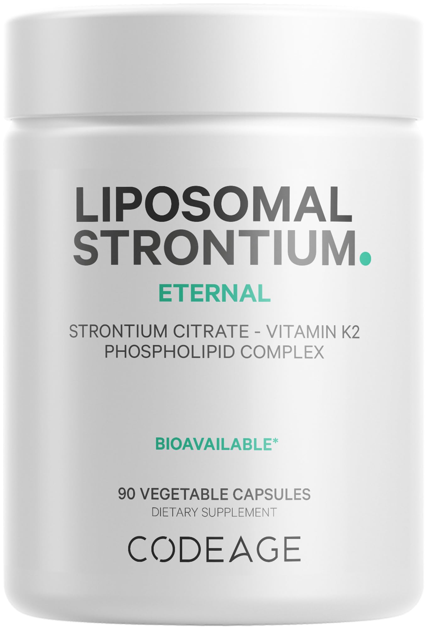 Codeage Liposomal Strontium Supplement - Strontium Citrate, Vitamin K2 MK-7, Liposomal Delivery, Non-GMO, Gluten-Free - 90 Capsules Codeage uk supplements