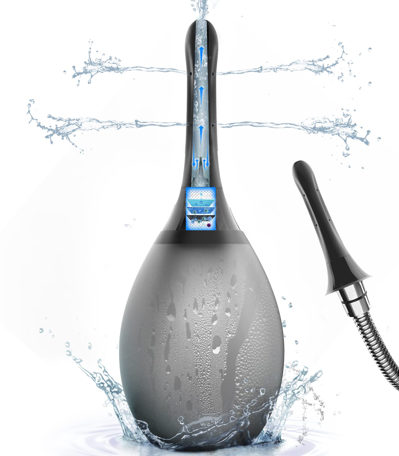 Enema Douche Anti Back-Flow, Amal Douche Connected to Shower Hole,Enema Bulb with 7 Spouts PropoDusche uk supplements