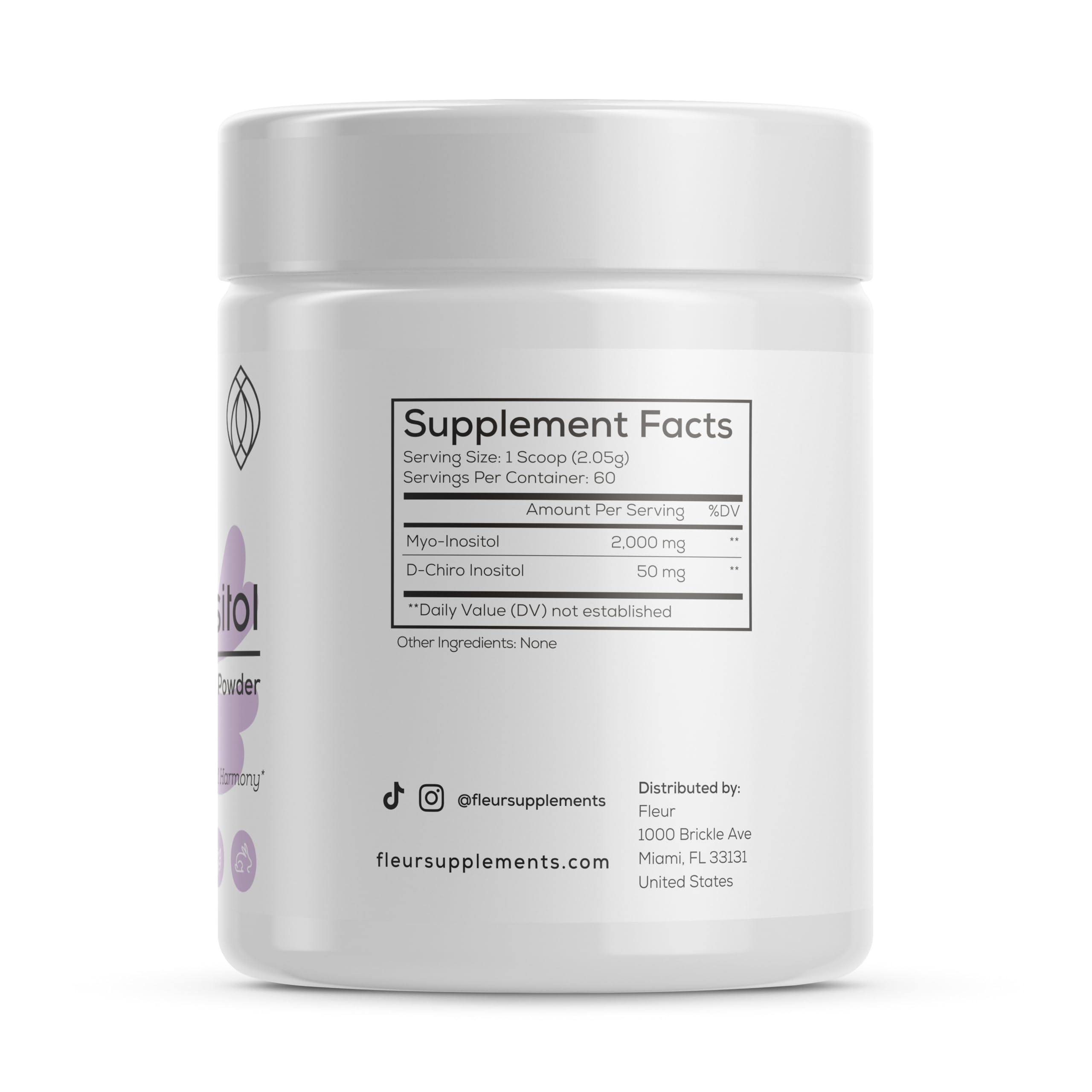 FLEUR Myo-Inositol & D-Chiro Inositol Powder, Hormone Balance and Ovarian Function FLEUR uk supplements