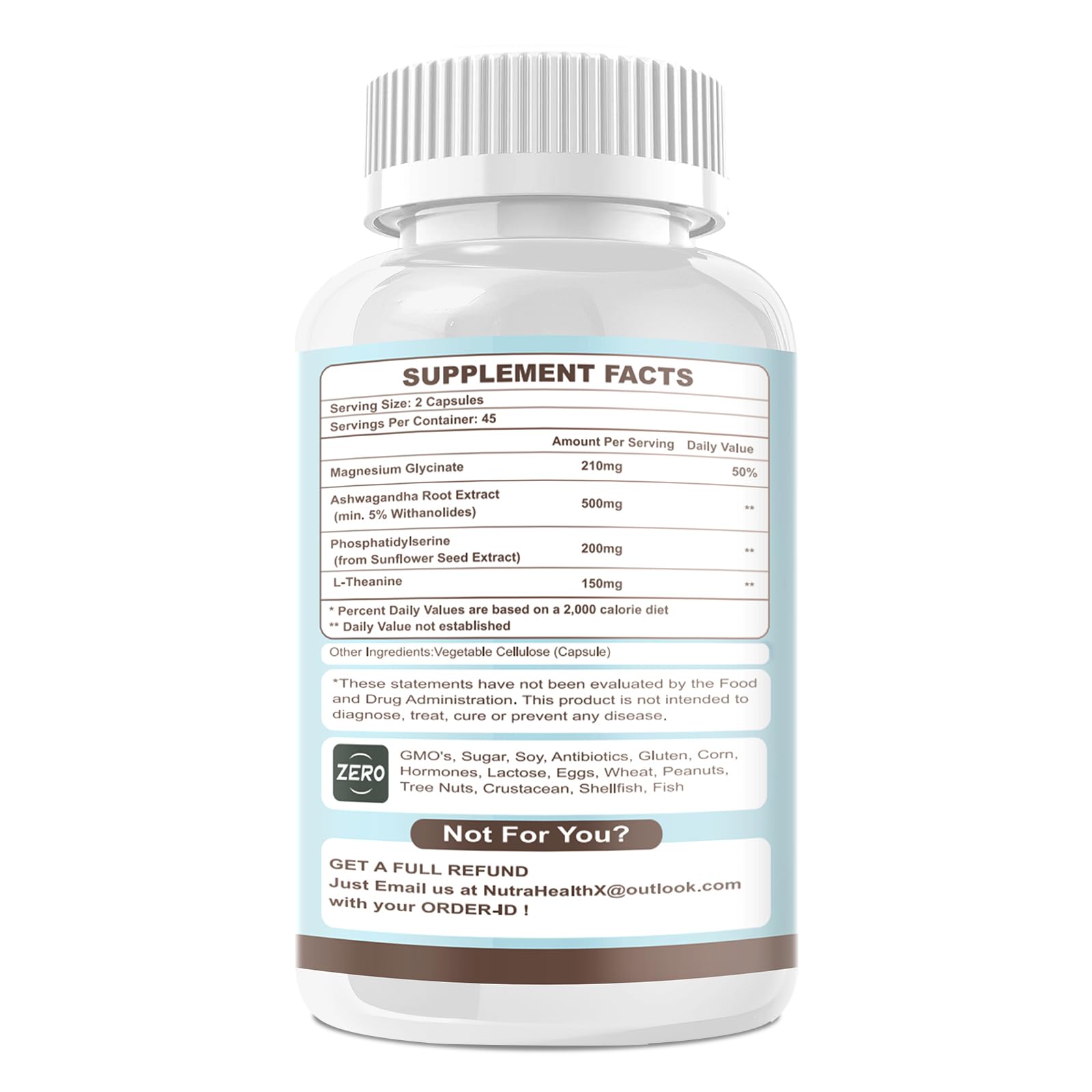 VitaHarbor Cortisol Supplement for Women and Men, 4-in-1 Cortisol Reducer with Magnesium Glycinate, Ashwagandha, Phosphatidylserine, L-Theanine, for Relaxation & Calm Support, 90 Veg Caps VitaHarbor uk supplements