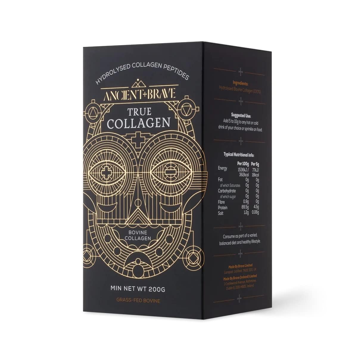Ancient + Brave True Collagen 200g - Grass-Fed Bovine Collagen Powder - 100% Hydrolysed Collagen Peptides Ancient + Brave uk supplements