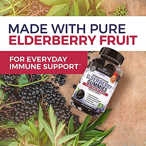 Elderberry Gummies with Zinc and Vitamin C for Adults & Kids - Natural Immune Support BioSchwartz uk supplements