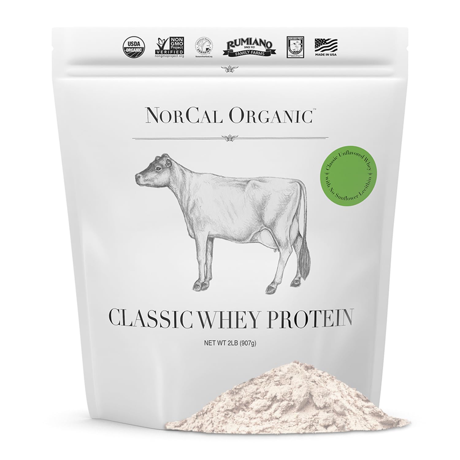 NorCal Organic Classic Whey Protein - 2lbs Bulk | 100% Grass-Fed & Finished NorCal Organic uk supplements
