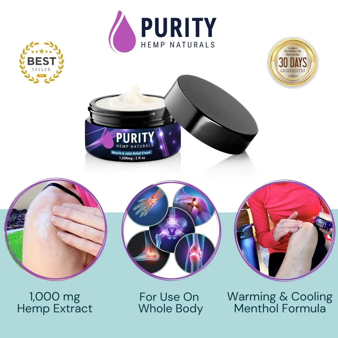 Purity Hemp Naturals HOT & COOL Hemp Cream — 1,000mg Hemp Oil Extract, Dual Warming & Cooling Sensation, Fast Absorbing Non-Greasy Formula, Made in USA — 2 Fl Oz Purity Hemp Naturals uk supplements