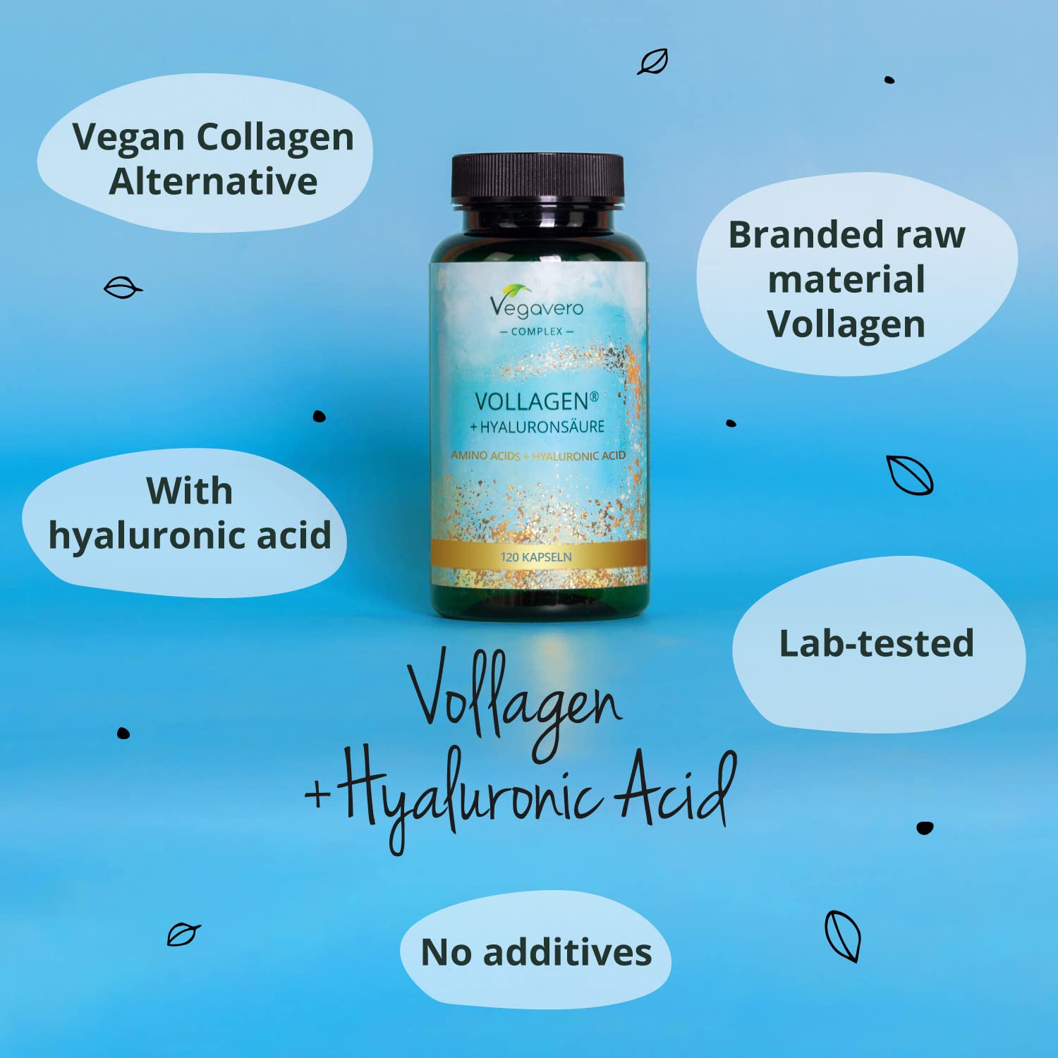 Vegavero Vegan Collagen Complex + Hyaluronic Acid | NO Additives | Vegan Collagen Powder Vollagen® Vegavero uk supplements