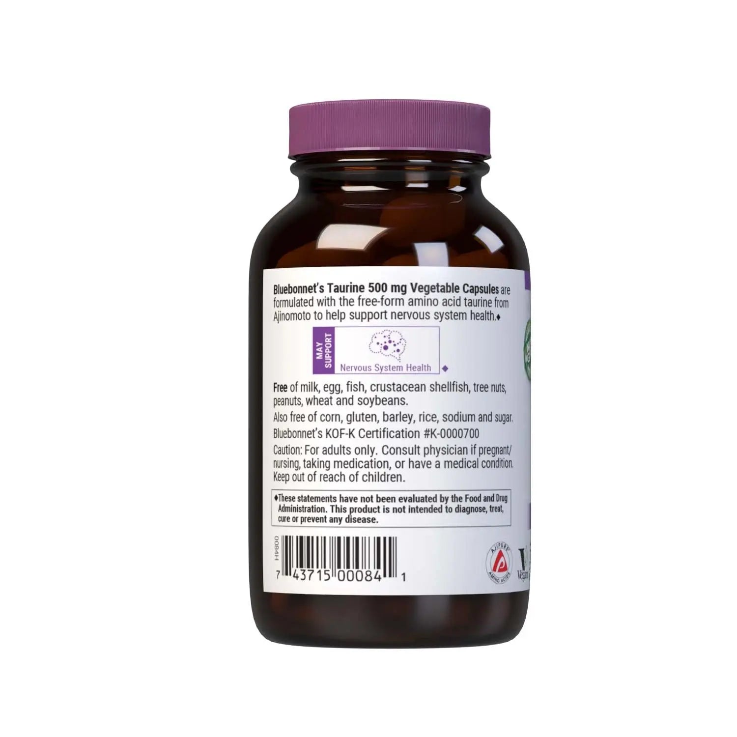 Bluebonnet Taurine 500 mg Vitamin Capsules, 50 Count BlueBonnet uk supplements