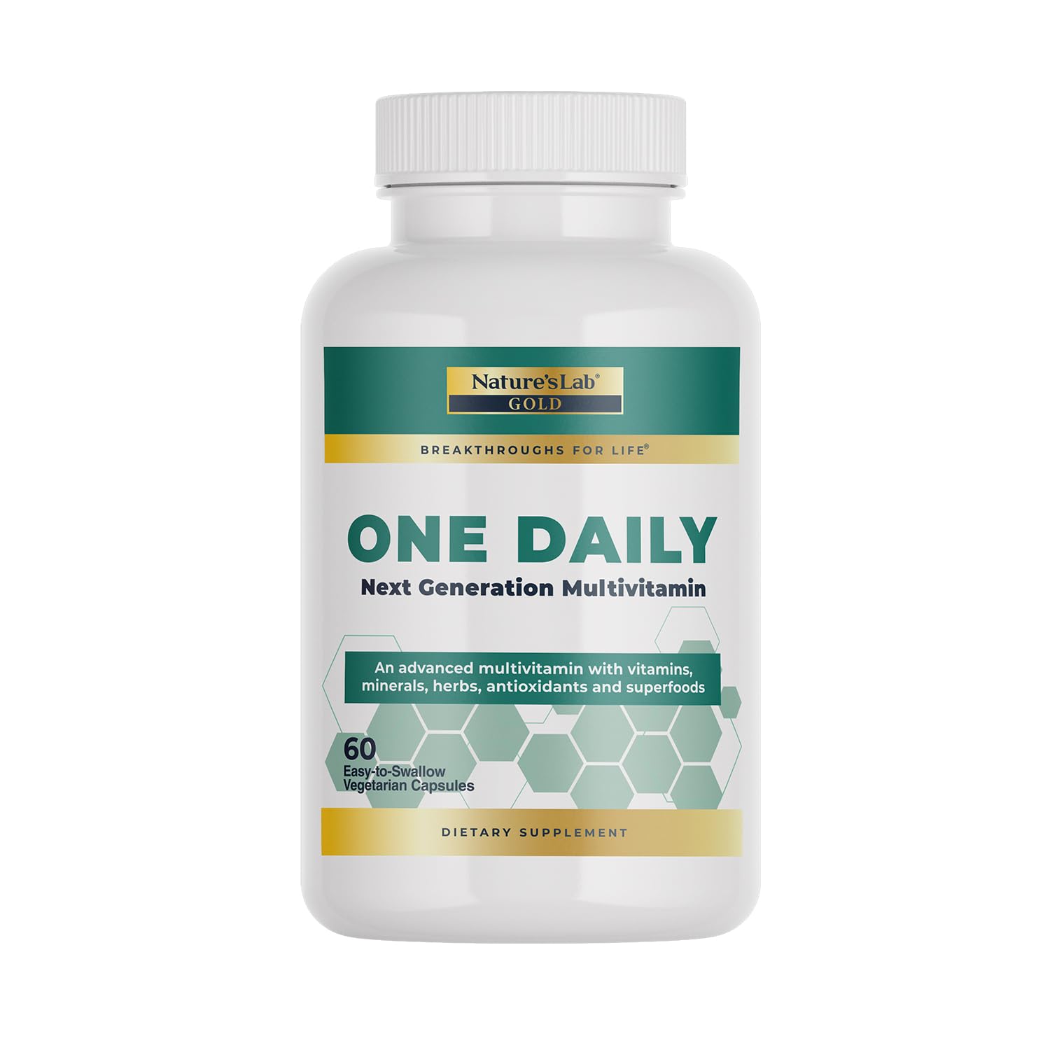 Nature's Lab Gold One Daily Multivitamin - Contains 19 Essential Vitamins & Minerals including Vitamin C, D3 & Zinc - 60 Capsules (2 Month Supply) Nature's Lab uk supplements