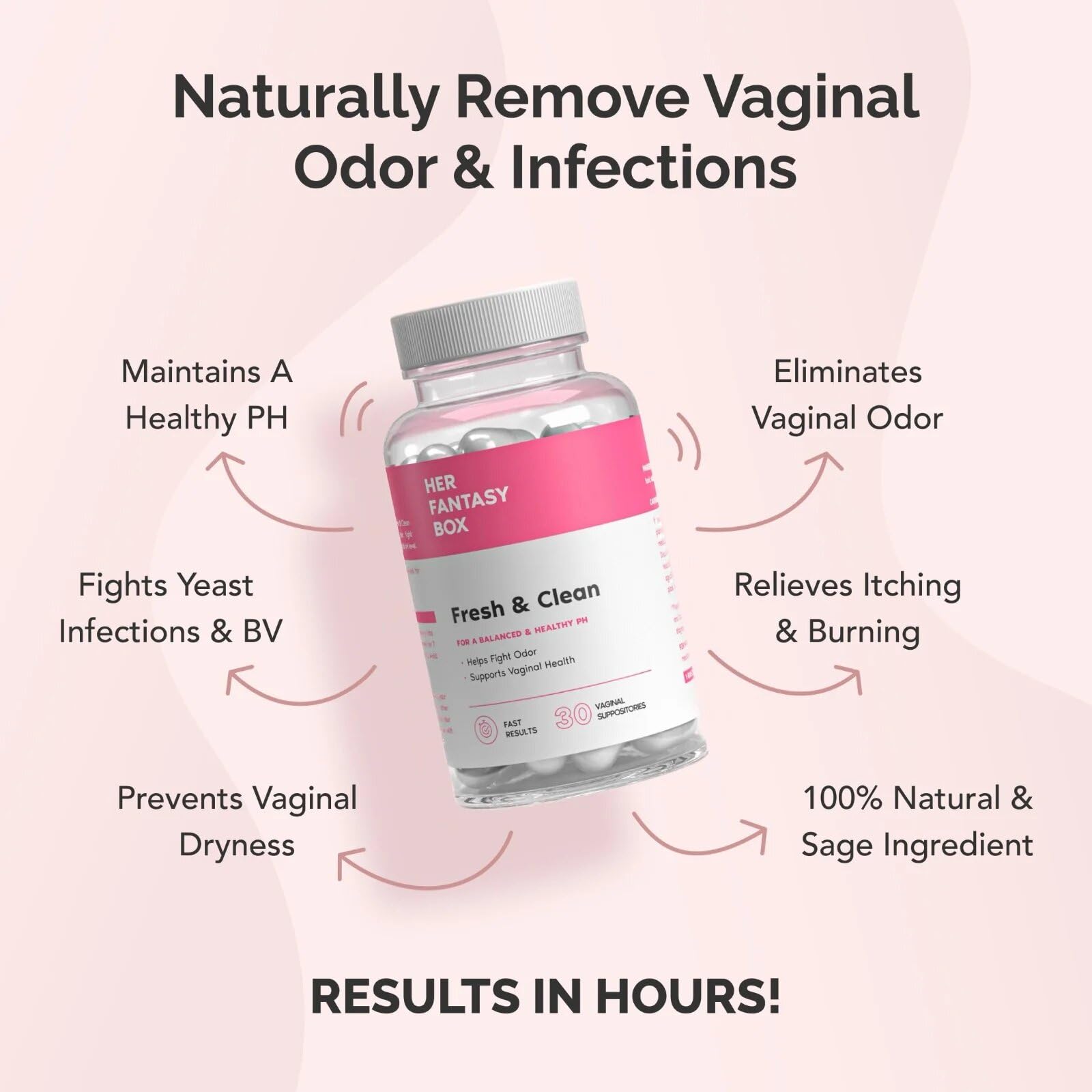 Her Fantasy Box | Fresh & Clean pH Restore Vaginal Suppositories - Natural Vaginal Health Support Her Fantasy Box uk supplements