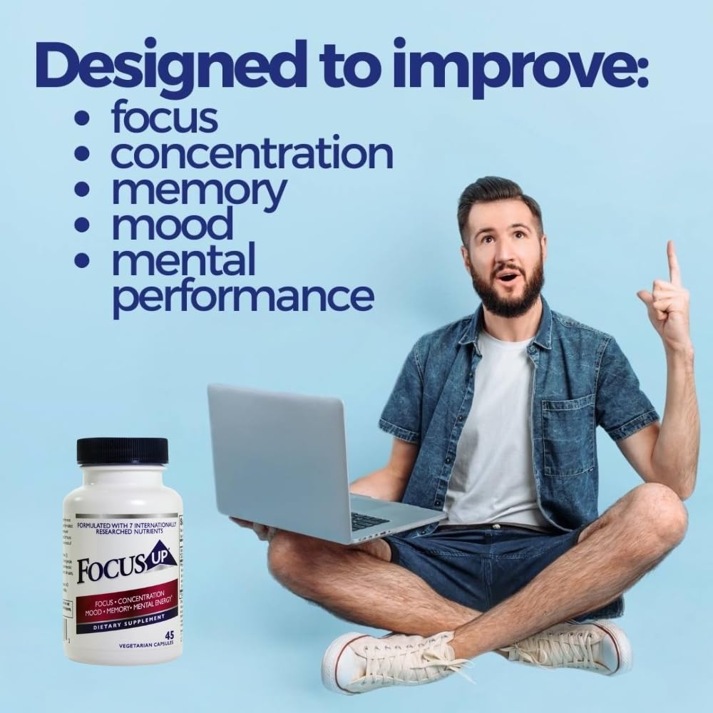 FocusUP Brain & Energy Support Supplement – Natural Nootropic Capsules with Acetyl L-Carnitine, Rhodiola, DMAE & Huperzine-A | Supports Focus, Memory, Mood & Mental Clarity | 45 Sugar-Free Capsules Xooma uk supplements