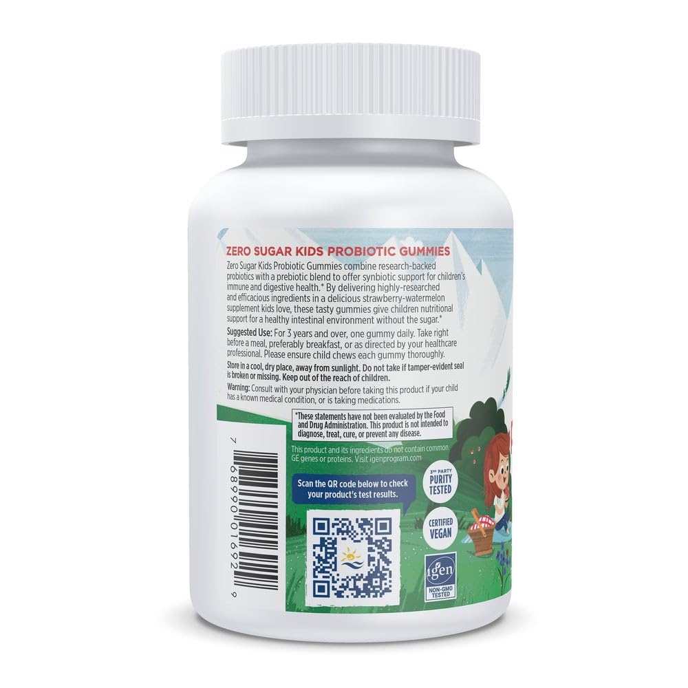 Nordic Naturals Zero Sugar Kids Probiotic Gummies - Strawberry Watermelon Flavor - 30 Gummies - Supports Digestive Wellness & Immune Health - Non-GMO - Third Party Tested - Vegan - 30 Servings Nordic Naturals uk supplements