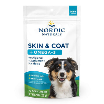 Nordic Naturals Pet Skin & Coat Soft Chews with Omega-3-30 Pork Bone Broth Flavored Soft Chews - Nutritional Support for Healthy Skin & a Soft and Shiny Coat - Non-GMO and IFOS Certified Nordic Naturals uk supplements
