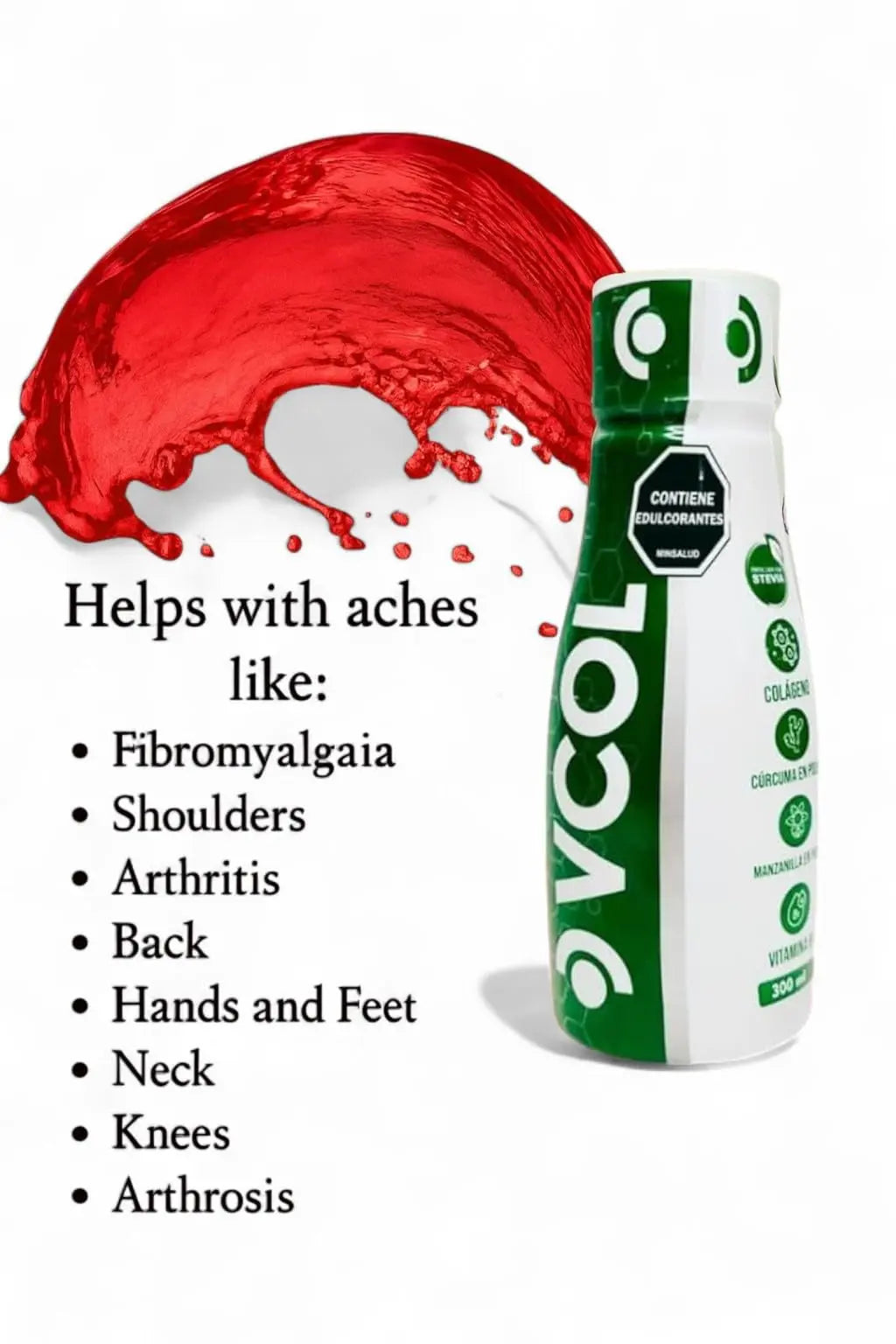 VCOL Red Fruit Liquid Wellness Drink – 10.14 fl oz (300 ml) • Naturally Flavored • Smooth & Easy-to-Take Daily Beverage • Non-GMO VCOL uk supplements