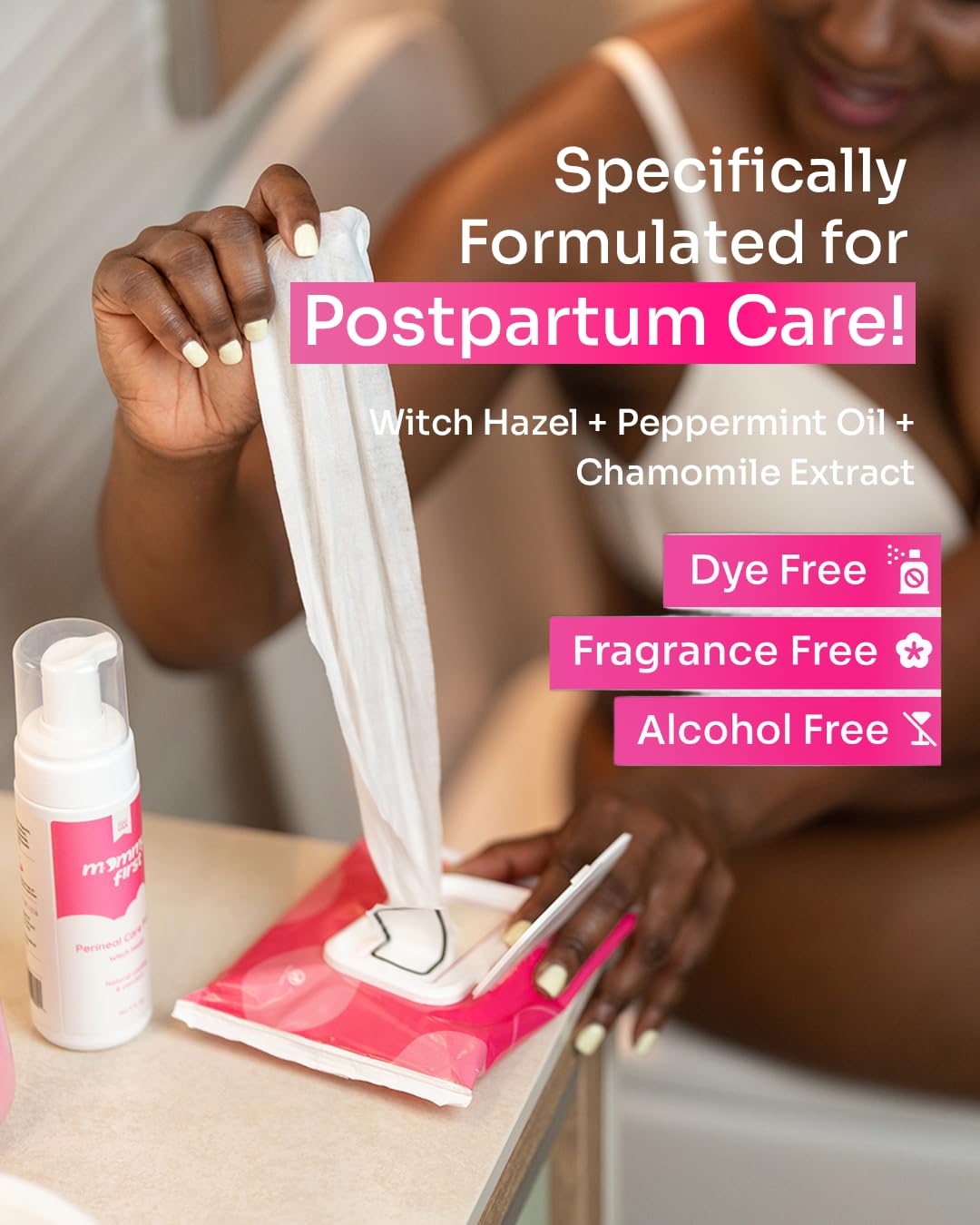 Mommy First® Alcohol-Free Witch Hazel Postpartum Healing Foam & Perineal Cooling Liners Bundle – Probiotic-Infused Relief for Perineal Pain, Itch & Burn After Birth – 24 Liners + 5oz Foam Mommy First uk supplements