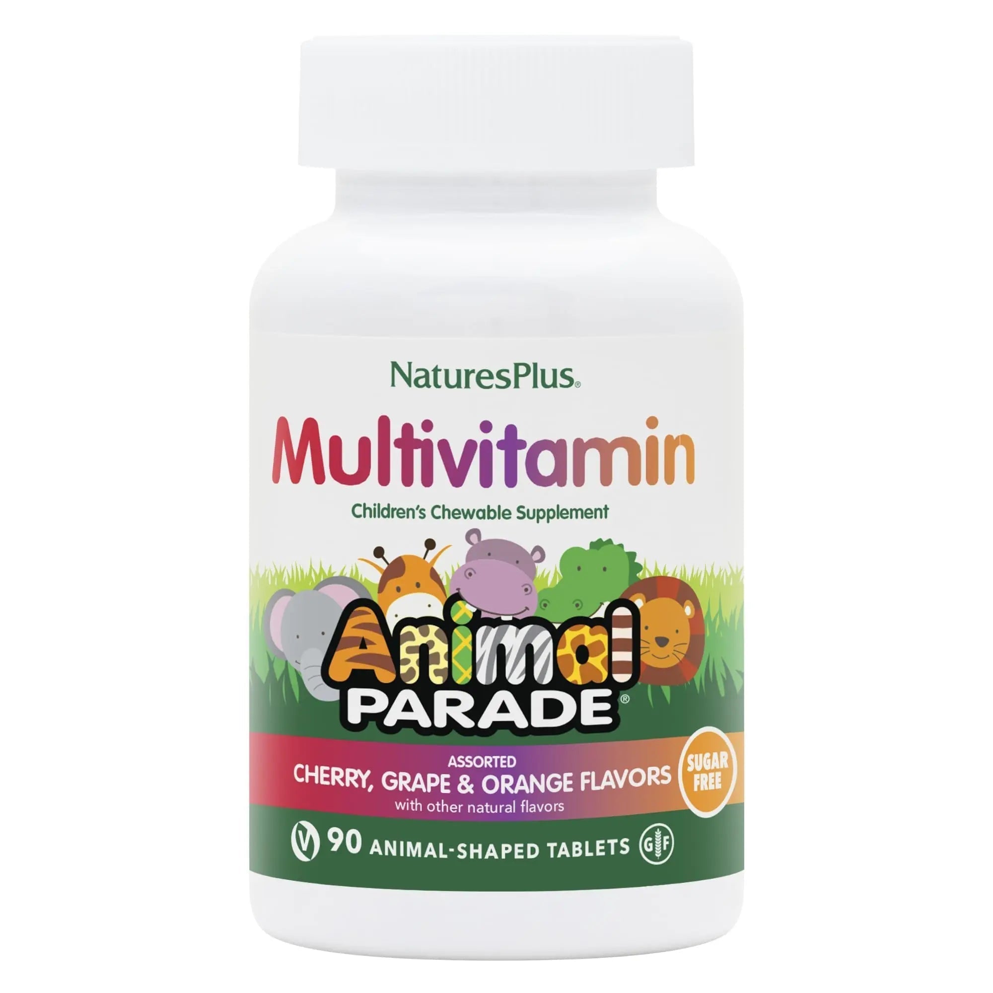 NaturesPlus Animal Parade Sugar-Free Children's Multivitamin - Assorted Cherry, Grape & Orange Flavors - Pack of 2 NaturesPlus uk supplements