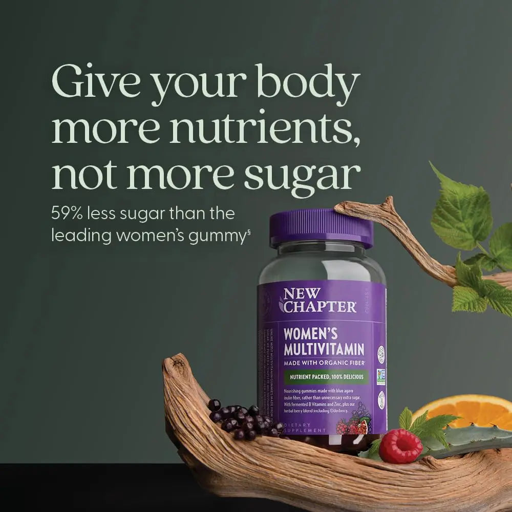 New Chapter Women’s Multivitamin Gummies - 59% Less Sugar, Women’s Gummy Vitamins with Vitamin C, D3 & Zinc New Chapter uk supplements