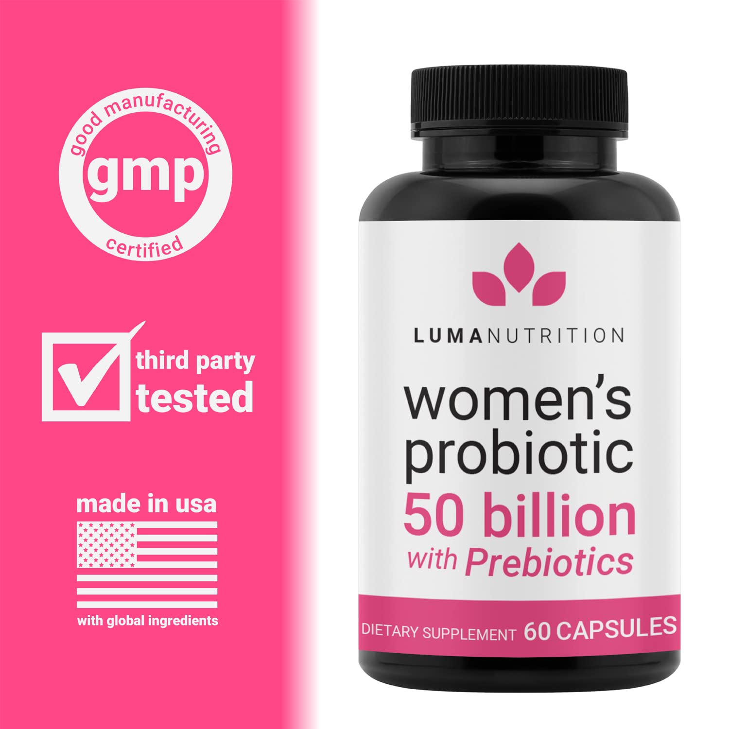 Luma Nutrition Probiotics for Women with Prebiotics - 50 Billion CFU - Formulated for Digestive Luma Nutrition uk supplements