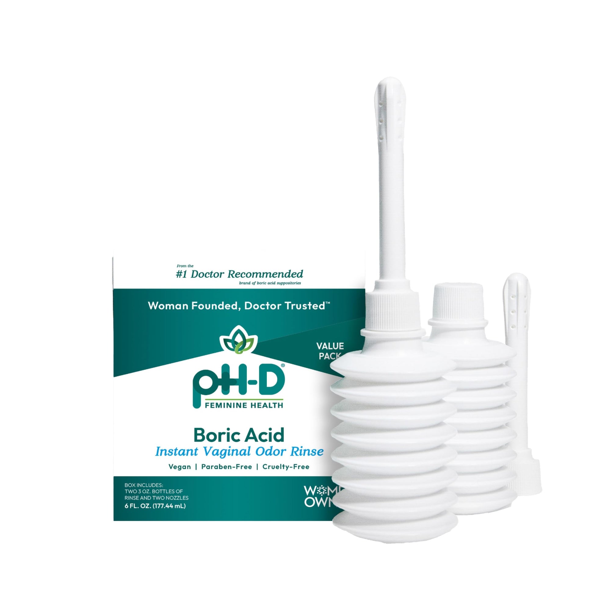 pH-D Feminine Health Support - Instant Odor Rinse with Boric Acid for Vaginal Odor - Vegan, Paraben-Free, Cruelty-Free, 6 Fl Oz Total, (3 Fl Oz, Pack of 2) pH-D Feminine Health Support uk supplements