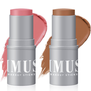 KIMUSE Cream Contour Stick Duo, Cream Blush Stick, Bronzer Shaping Stick, Creamy, Highly Pigmented, Long Lasting, Vegan Face Make Up Sticks KIMUSE uk supplements