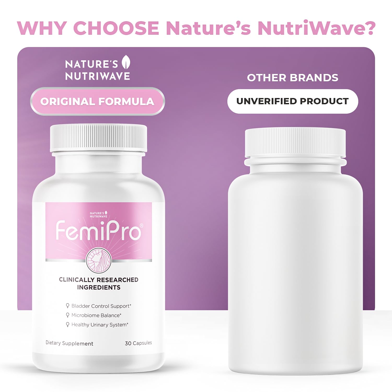 Femipro Bladder Control Supplements for Women & Men, Natural Herb & Probiotic Blend, Supports Urinary Tract Health & Microbiome Balance | Made in USA Non-GMO, 30 Capsules, 1 Month Supply Nature’s NutriWave uk supplements
