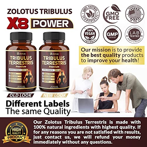 Tribulus Terrestris Supplement for Men & Women, 9050mg Per Capsule, 5-Month Supply Zolotus uk supplements