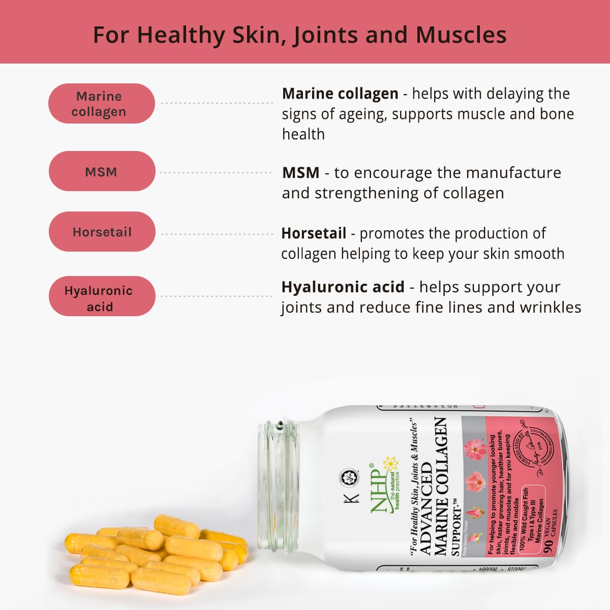 Advanced Marine Collagen Support, specifically Designed to Support Skin NHP The Natural Health Practice uk supplements