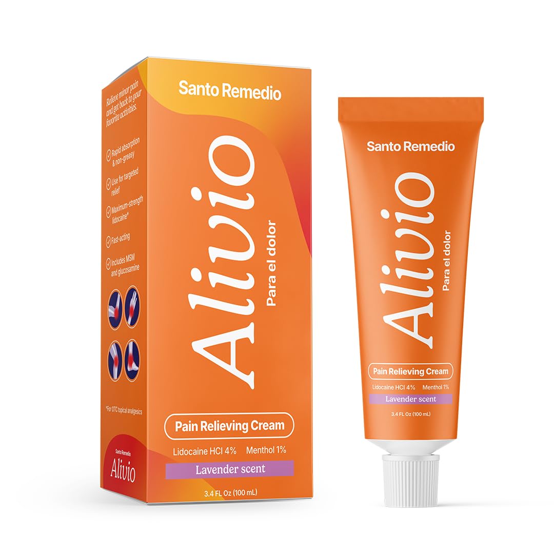 Santo Remedio Pain Relief Cream with Lidocaine & Menthol, Fast-Absorbing Non-Greasy Topical for Joint & Muscle Pain, Joint Support with MSM & Glucosamine, by Dr. Juan Rivera Santo Remedio uk supplements