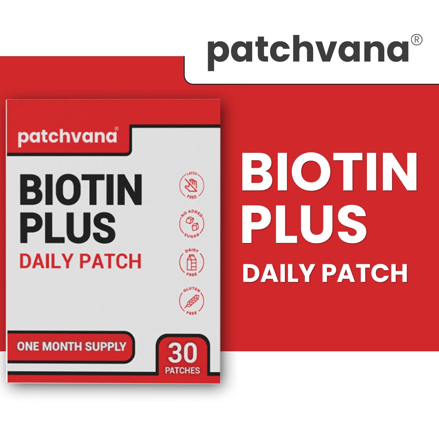 Patchvana Biotin Plus Patch for Women & Men, 1 Month Supply, 30 Patches Patchvana uk supplements