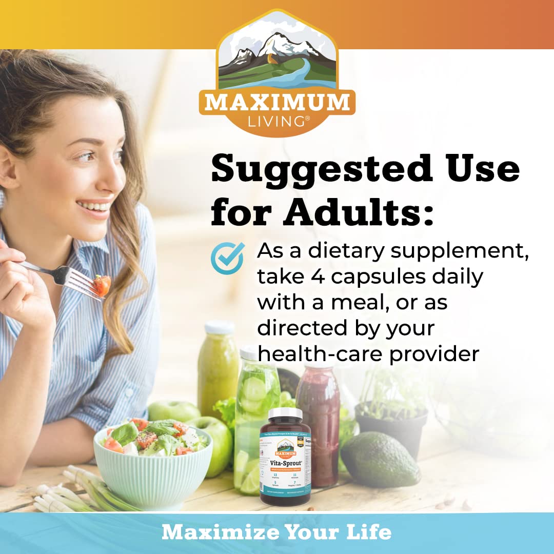 Maximum Living - Vita-Sprout Whole-Food Multivitamin & Phytonutrient Blend - 120 Capsules Maximum Living uk supplements