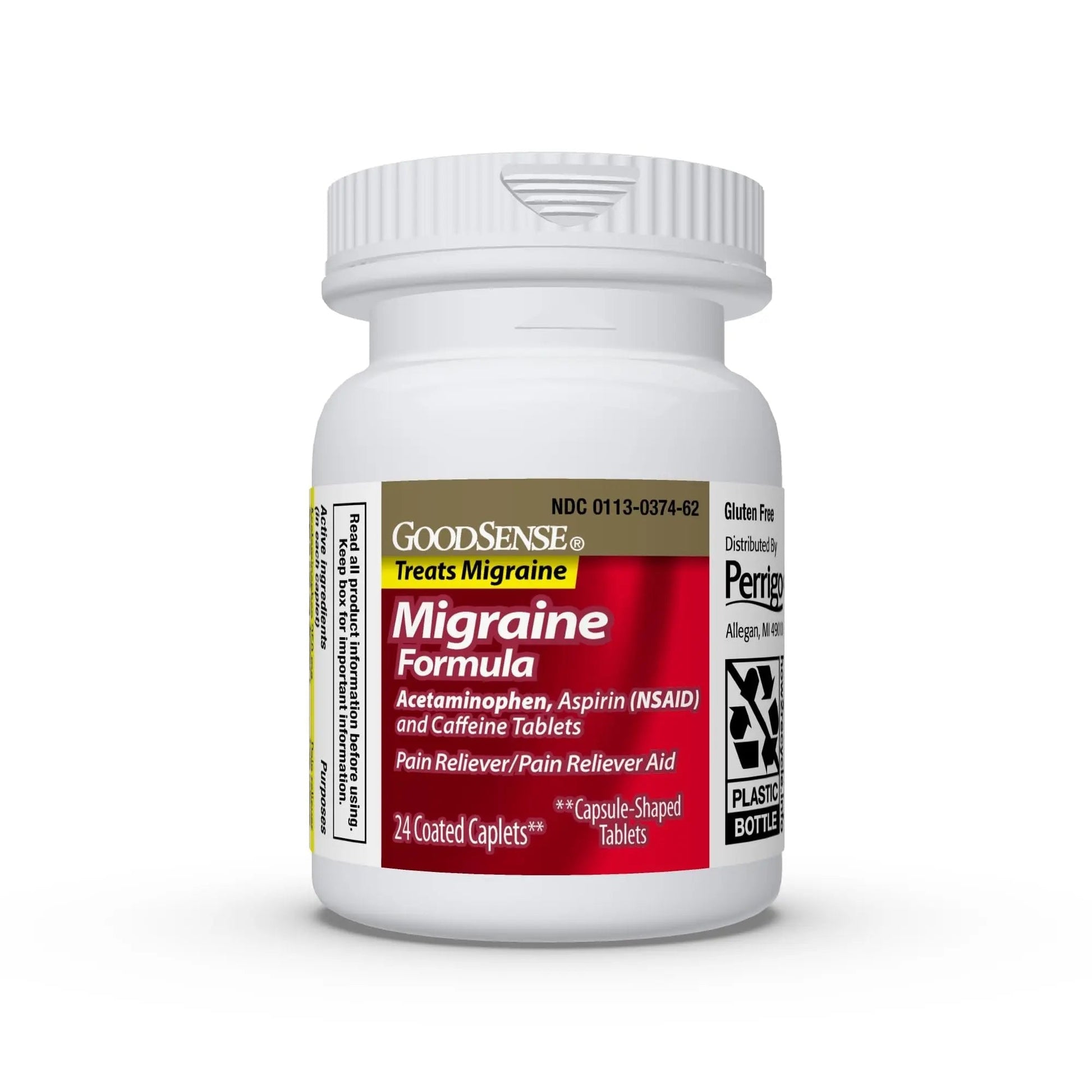 GoodSense Migraine Formula Caplets - Acetaminophen, Aspirin (NSAID) & Caffeine - Migraine Pain Relief, 24 Count GoodSense uk supplements