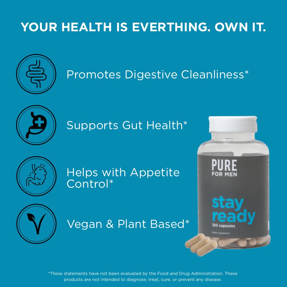 Pure for Men Original Vegan Cleanliness Stay Ready Fiber Supplement Pure for Men uk supplements