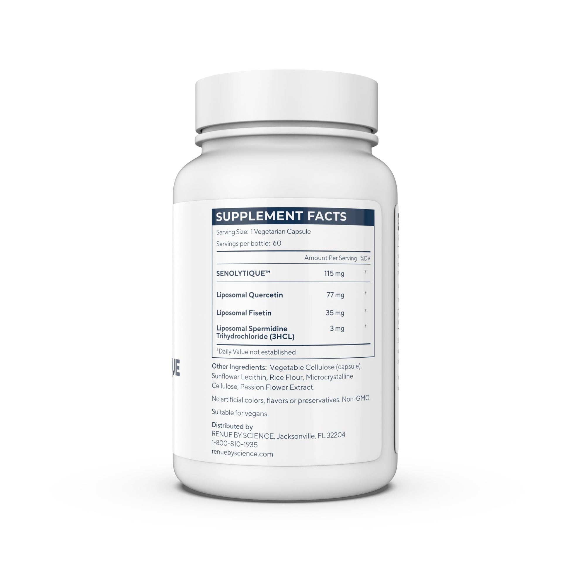 Renue By Science Senolytique Senolytic Supplements | 60 Capsules with Fisetin (35mg) Quercetin (78mg) & Spermidine (3mg) per Serving | Liposomal Formula | Manufactured in The USA & Third-Party Tested Renue By Science uk supplements