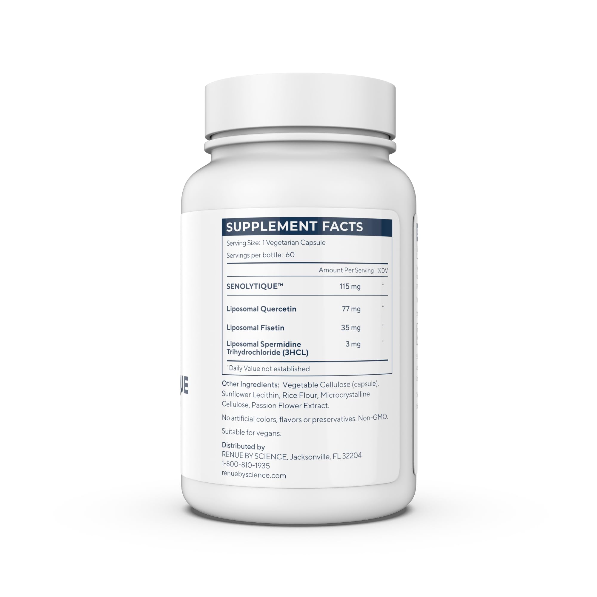 Renue By Science Senolytique Senolytic Supplements | 60 Capsules with Fisetin (35mg) Quercetin (78mg) & Spermidine (3mg) per Serving | Liposomal Formula | Manufactured in The USA & Third-Party Tested Renue By Science uk supplements