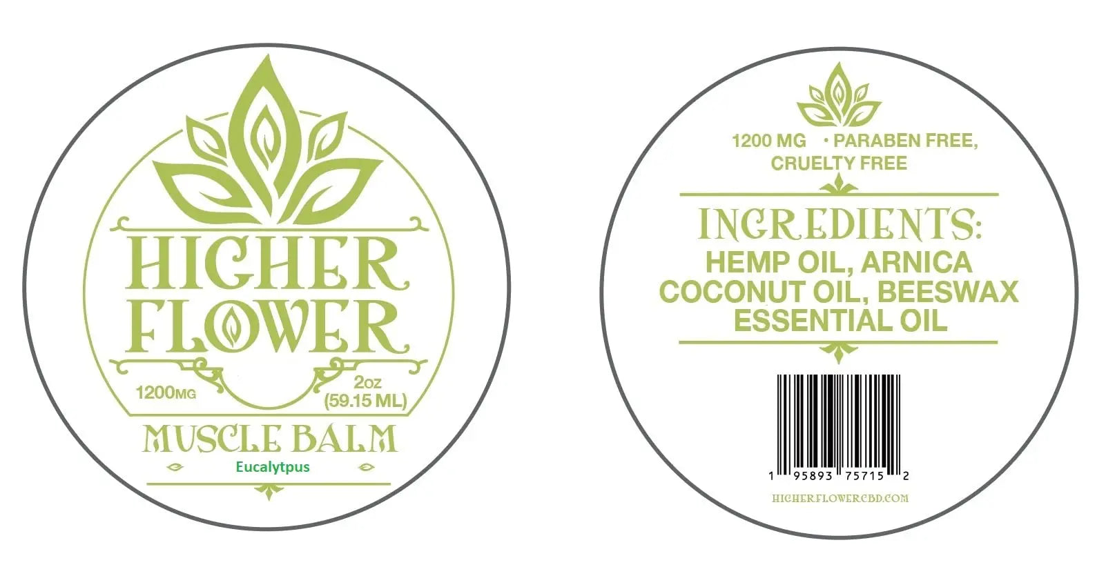 Hemp Muscle Balm 1200 mgs (Eucalyptus) Higher Flower CBD uk supplements